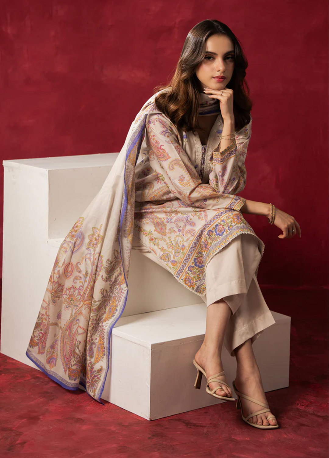 Zoe by Zeen RTW Printed Lawn 3 Piece Suit ZN26UZL WFM36600 - Casual Collection