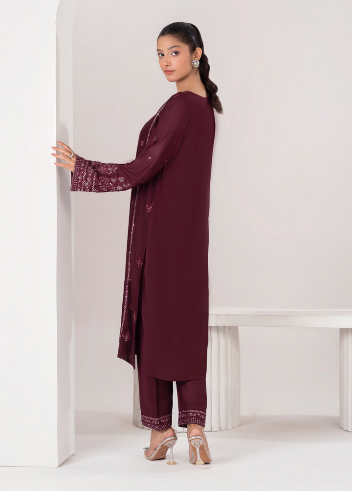 Lamhay by Haniya Mahnoor Pret Embroidered Linen 2 Piece Suit Hazel