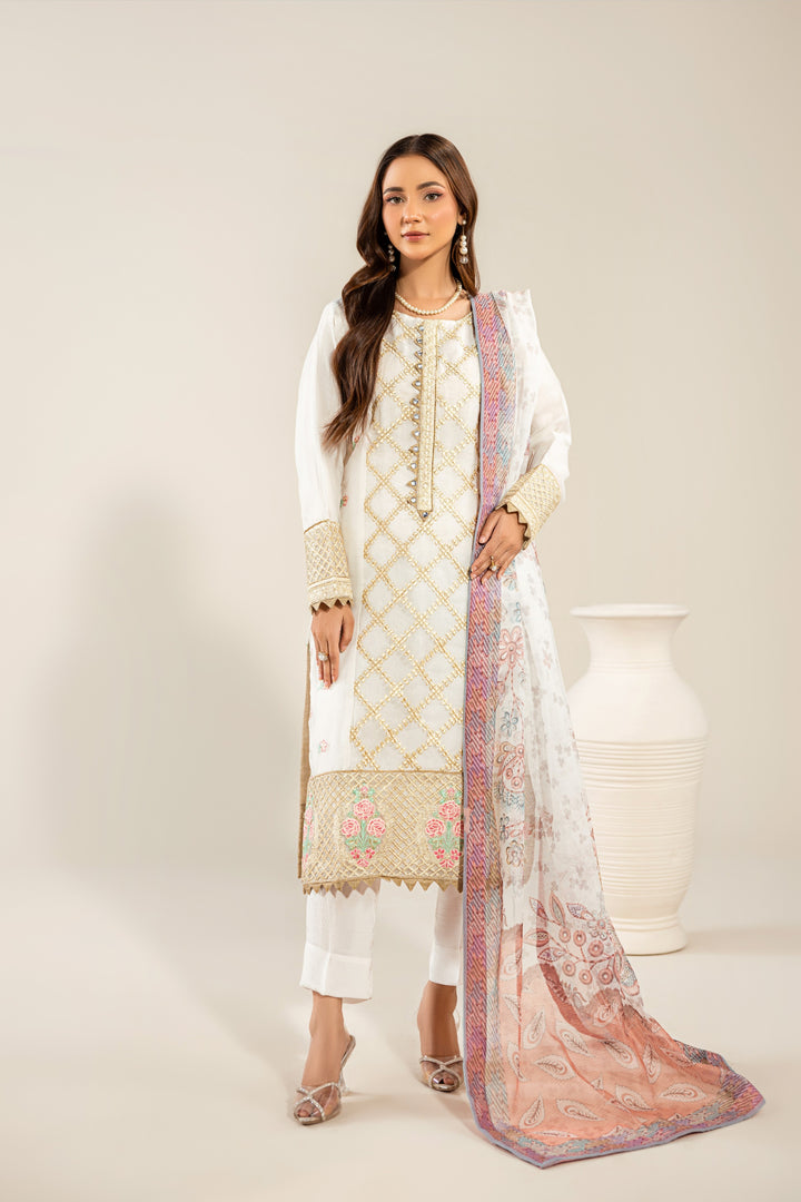 Ramz O Raaz by Ruby Suleiman Pret Festive 3 Piece Ivory Elegance - Festive Collection