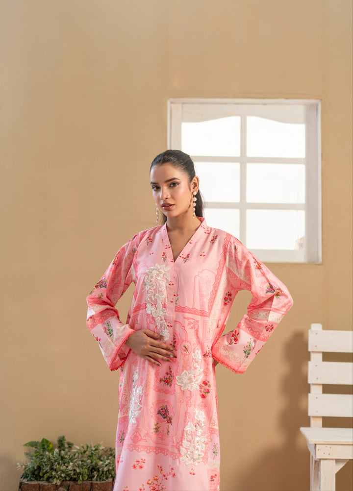 Madiha Gohar Pret Embroidered Malai Silk 2 Piece Suits Blushy Rose - Wedding Collection