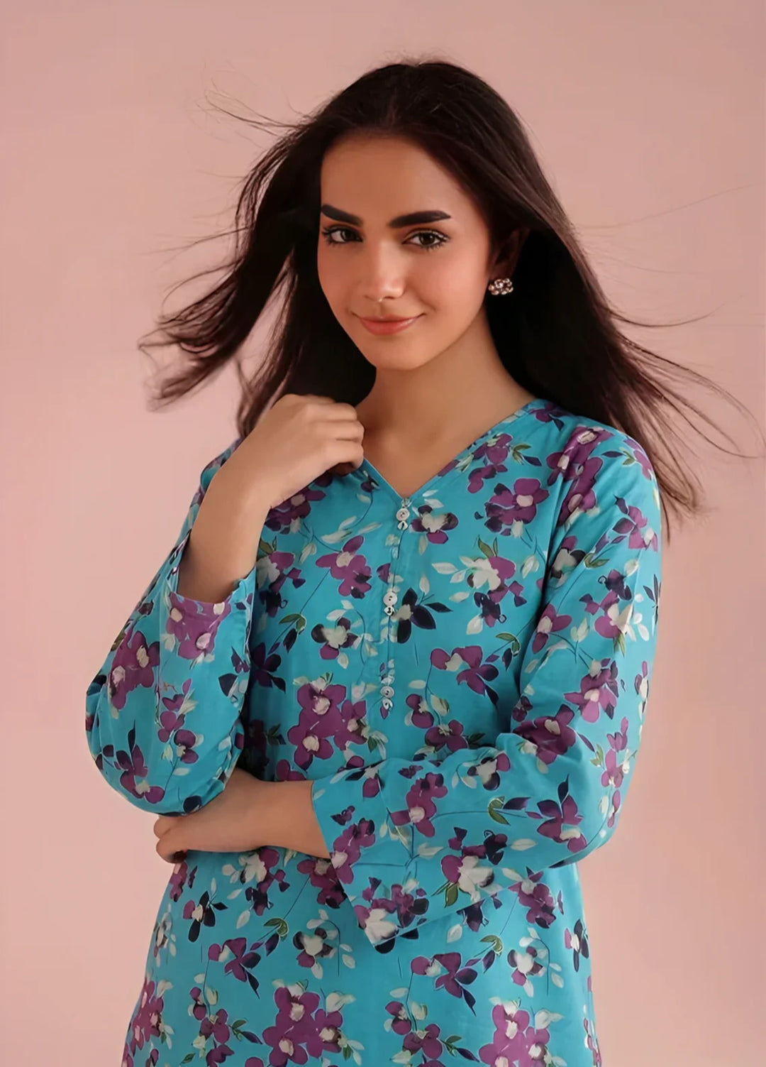 Stitching Cotton Women Pret Pure Cambric 2 Piece Printed Suit D-39 - SummerCollection