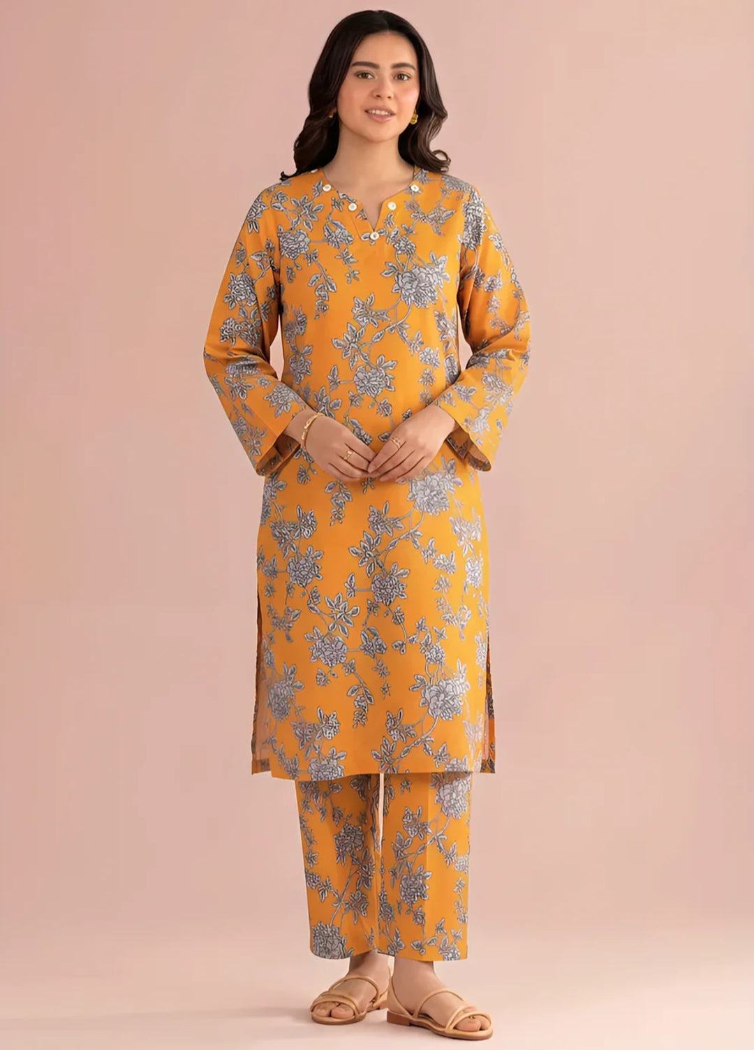 Stitching Cotton Women Pret Pure Cambric 2 Piece Printed Suit D-07 - SummerCollection