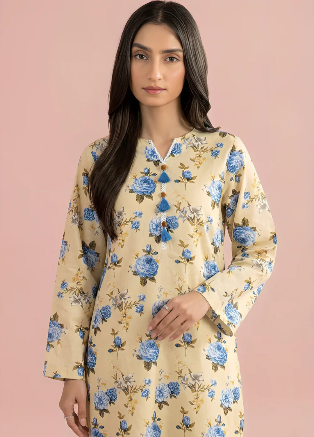 Stitching Cotton Women Pret Pure Cambric 2 Piece Printed Suit D-04 - SummerCollection