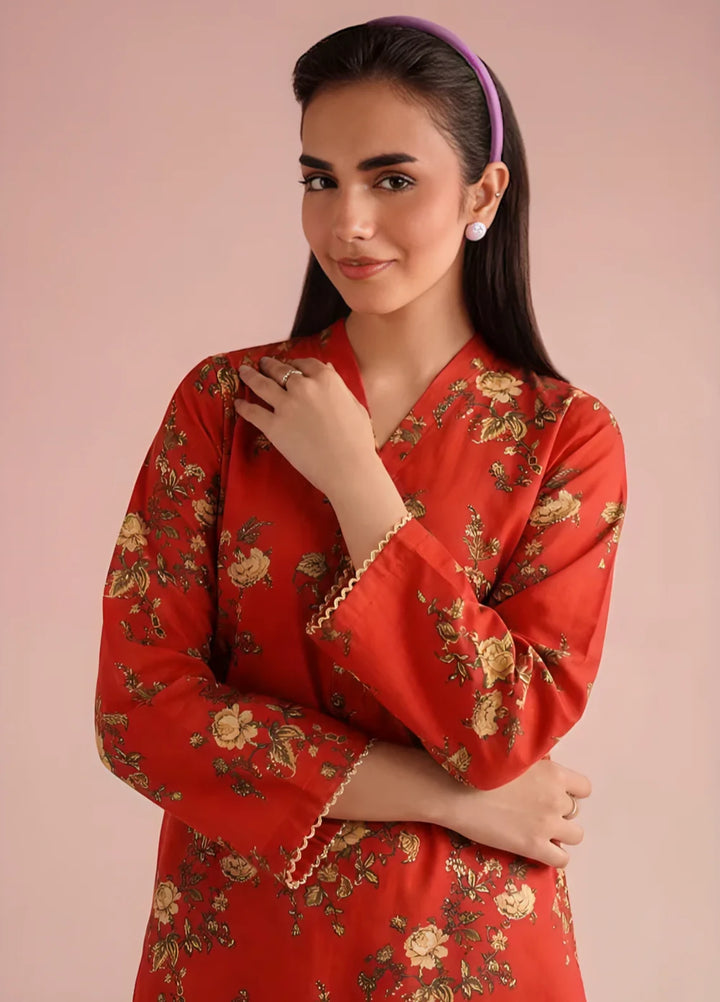Stitching Cotton Women Pret Pure Cambric 2 Piece Printed Suit D-12 - SummerCollection