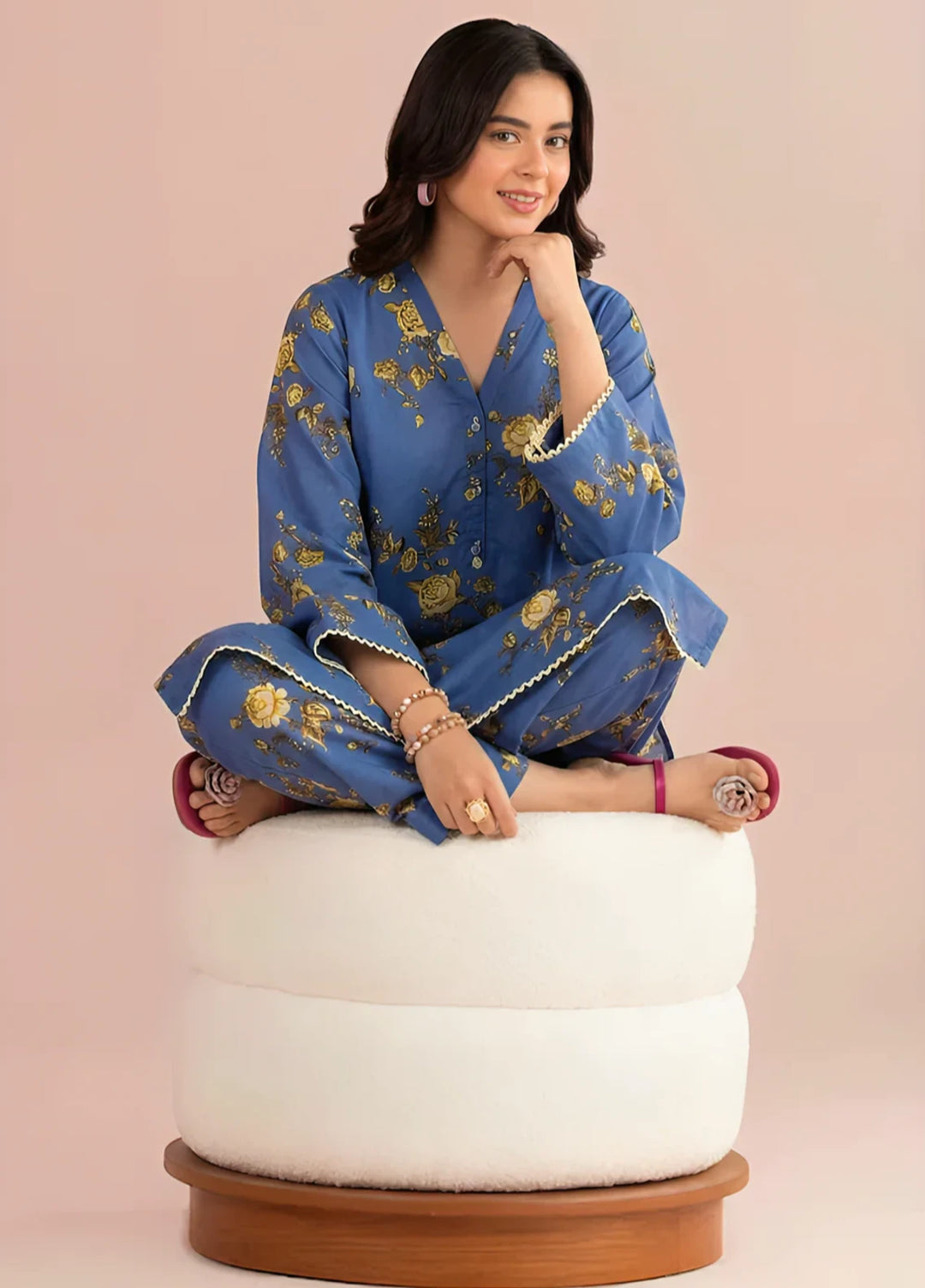 Stitching Cotton Women Pret Pure Cambric 2 Piece Printed Suit D-27 - SummerCollection