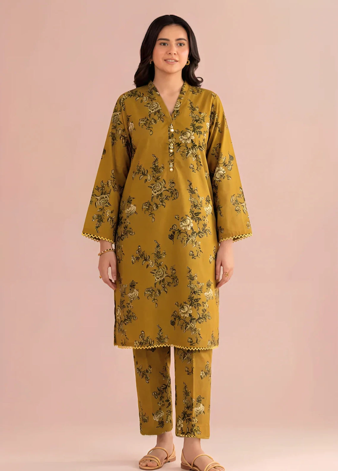 Stitching Cotton Women Pret Pure Cambric 2 Piece Printed Suit D-30 - SummerCollection