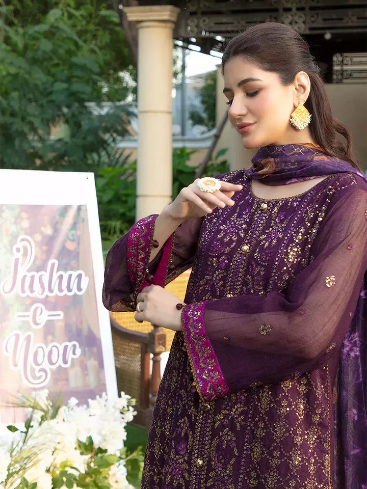 Jashn e Noor by Salitex Unstitched Embroidered 3 Piece Silk SUNW7JI094 - Summer Collection