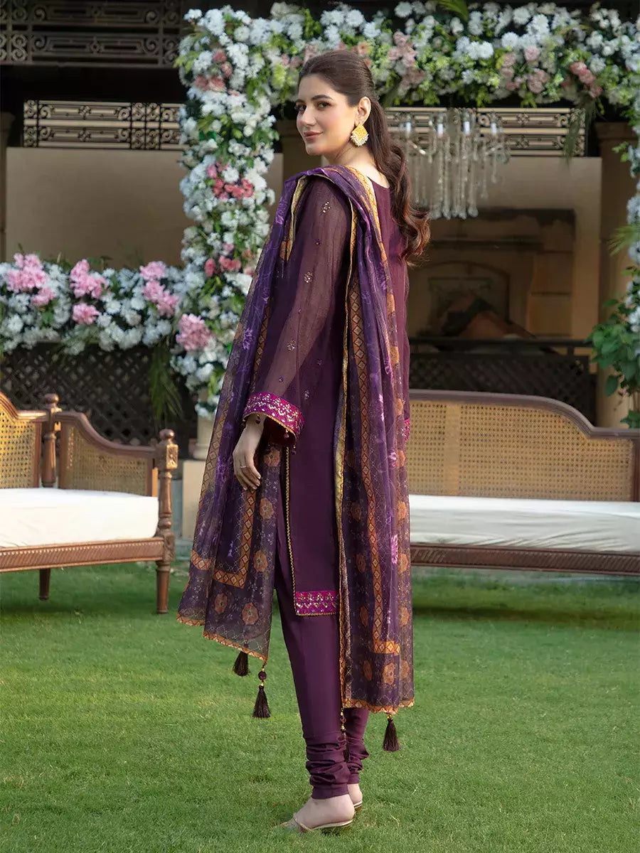 Jashn e Noor by Salitex Unstitched Embroidered 3 Piece Silk SUNW7JI094 - Summer Collection