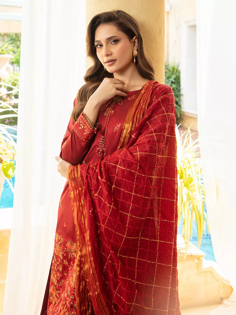 Jashn e Noor by Salitex Unstitched Embroidered 3 Piece Net SUNW7NO083 - Summer Collection