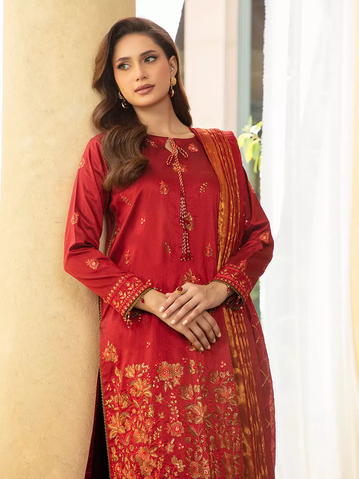 Jashn e Noor by Salitex Unstitched Embroidered 3 Piece Net SUNW7NO083 - Summer Collection