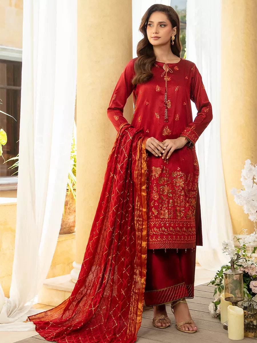 Jashn e Noor by Salitex Unstitched Embroidered 3 Piece Net SUNW7NO083 - Summer Collection