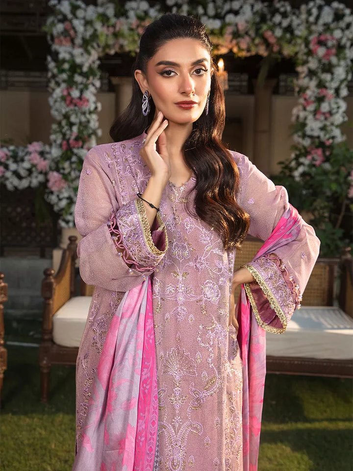 Jashn e Noor by Salitex Unstitched Embroidered 3 Piece Cotton Net SUNW7JI074 - Summer Collection