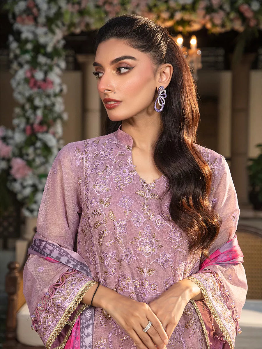 Jashn e Noor by Salitex Unstitched Embroidered 3 Piece Cotton Net SUNW7JI074 - Summer Collection