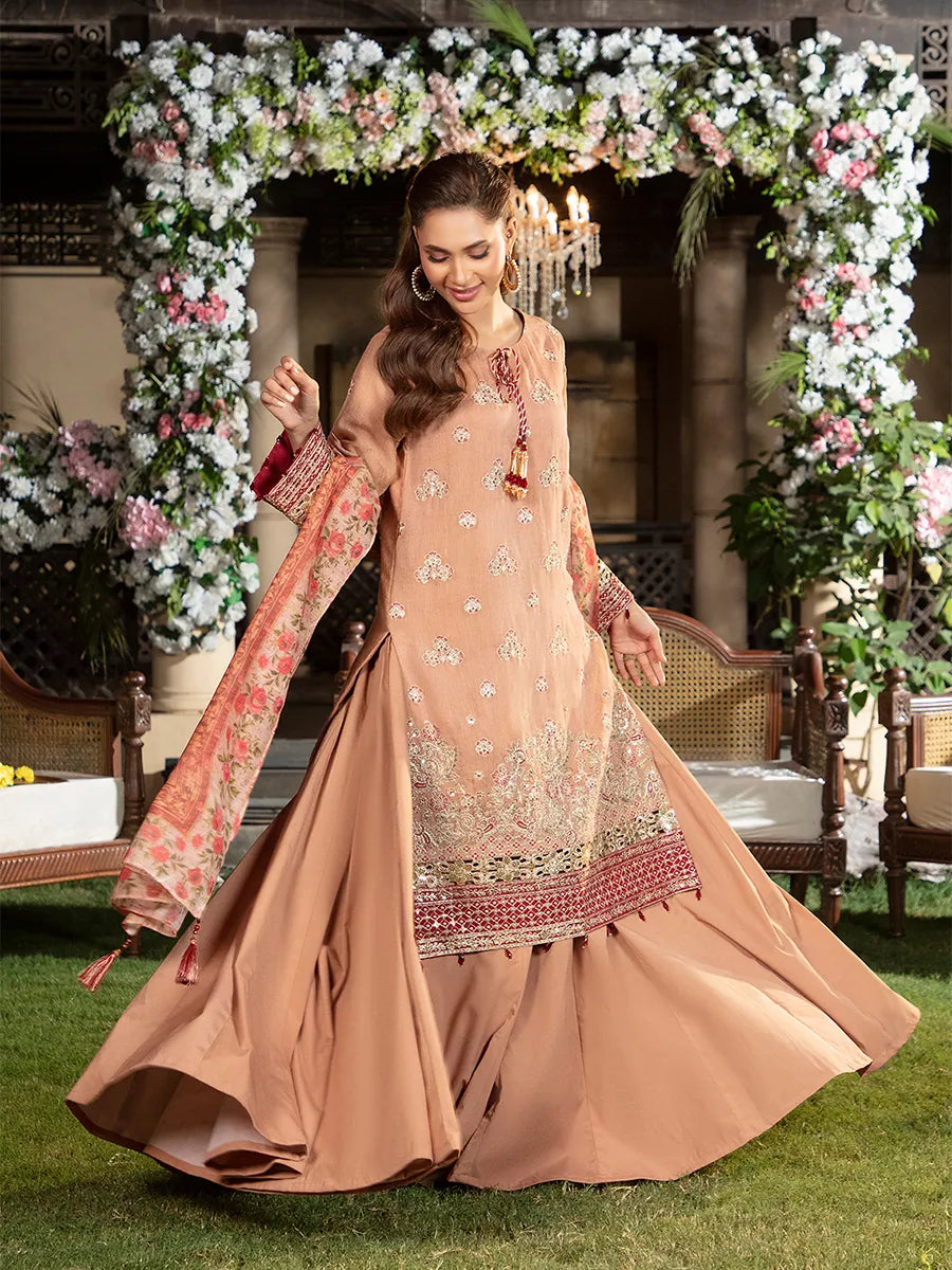 Jashn e Noor by Salitex Unstitched Embroidered 3 Piece Cotton Net SUNW7JI096 - Summer Collection