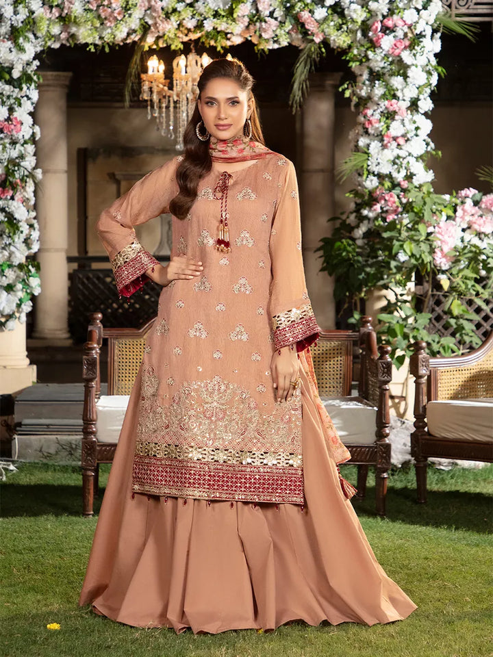 Jashn e Noor by Salitex Unstitched Embroidered 3 Piece Cotton Net SUNW7JI096 - Summer Collection