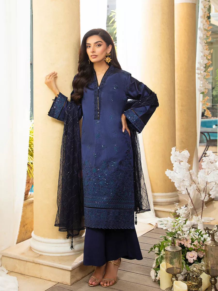 Jashn e Noor by Salitex Unstitched Embroidered 3 Piece Cotton Silk SUNW7NO074 - Summer Collection
