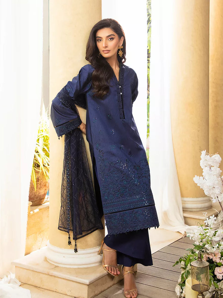 Jashn e Noor by Salitex Unstitched Embroidered 3 Piece Cotton Silk SUNW7NO074 - Summer Collection