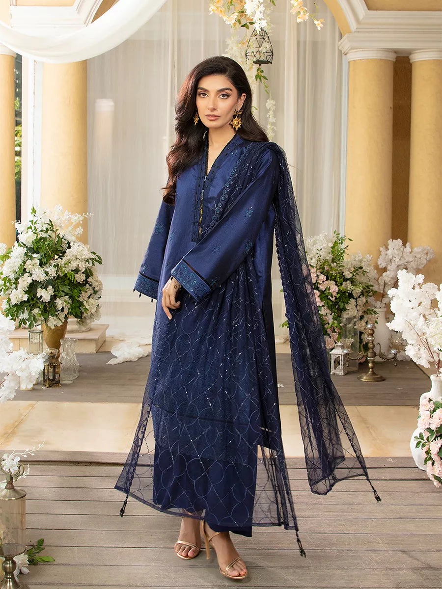 Jashn e Noor by Salitex Unstitched Embroidered 3 Piece Cotton Silk SUNW7NO074 - Summer Collection
