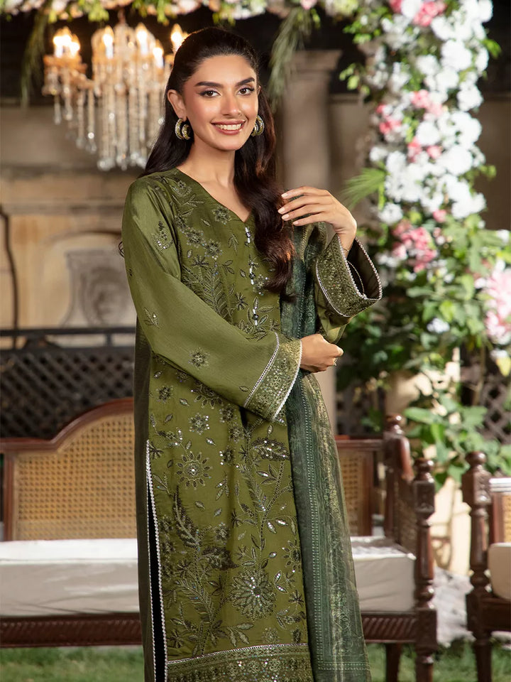 Jashn e Noor by Salitex Unstitched Embroidered 3 Piece Cotton Net SUNW7JI090 - Summer Collection