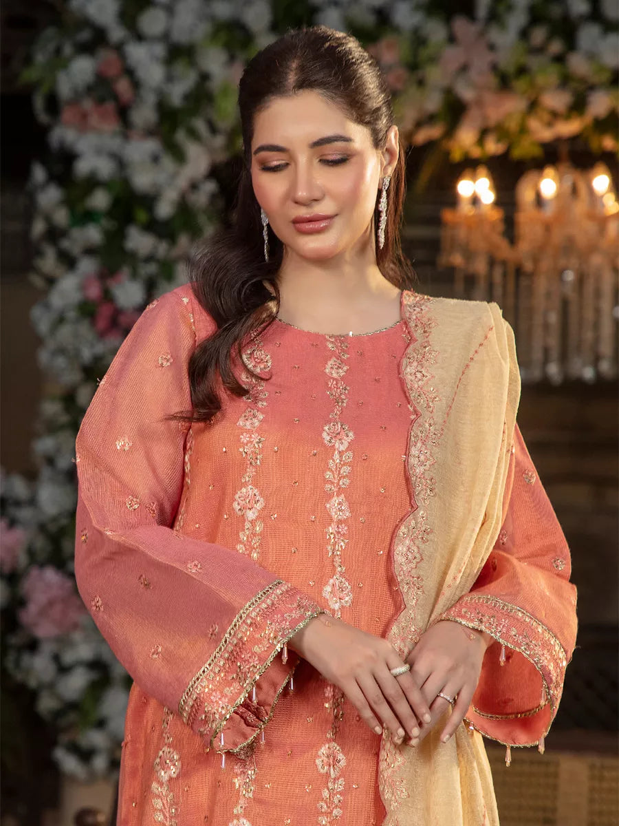 Jashn e Noor by Salitex Unstitched Embroidered 3 Piece Organza SUNW7NO076 - Summer Collection