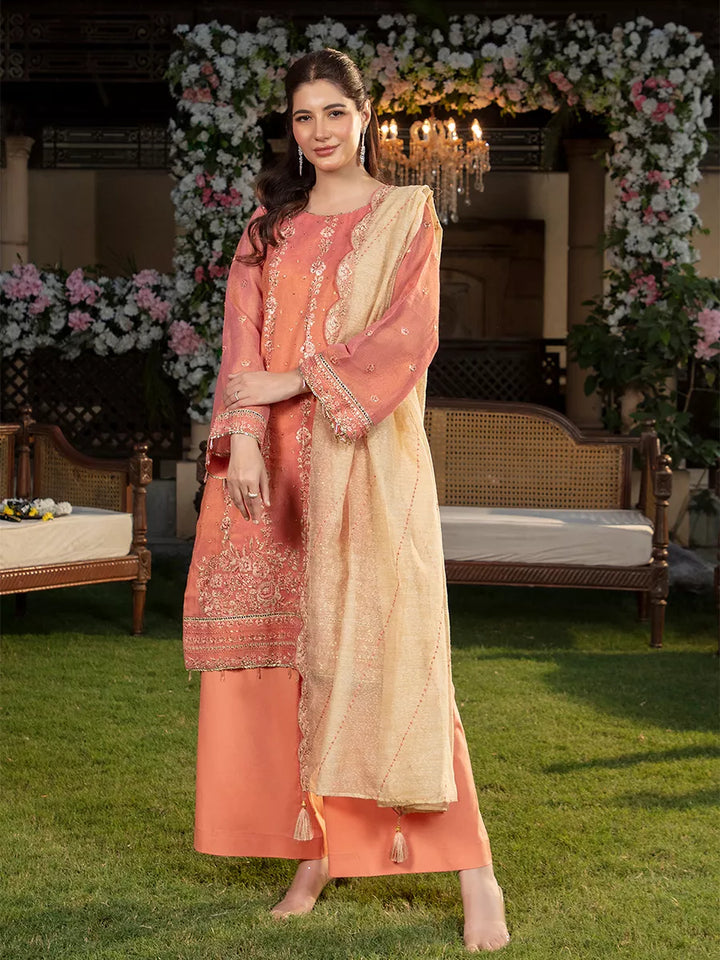 Jashn e Noor by Salitex Unstitched Embroidered 3 Piece Organza SUNW7NO076 - Summer Collection