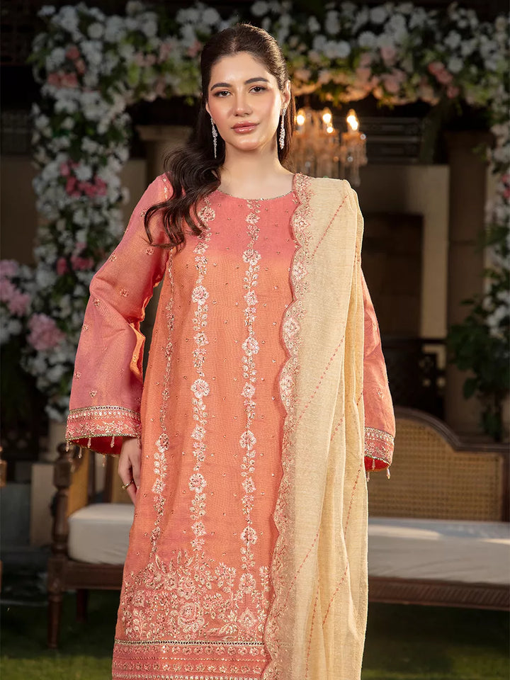 Jashn e Noor by Salitex Unstitched Embroidered 3 Piece Organza SUNW7NO076 - Summer Collection