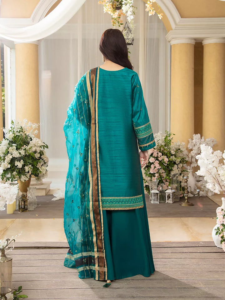 Jashn e Noor by Salitex Unstitched Embroidered 3 Piece Cotton Net SUNW7NO080 - Summer Collection