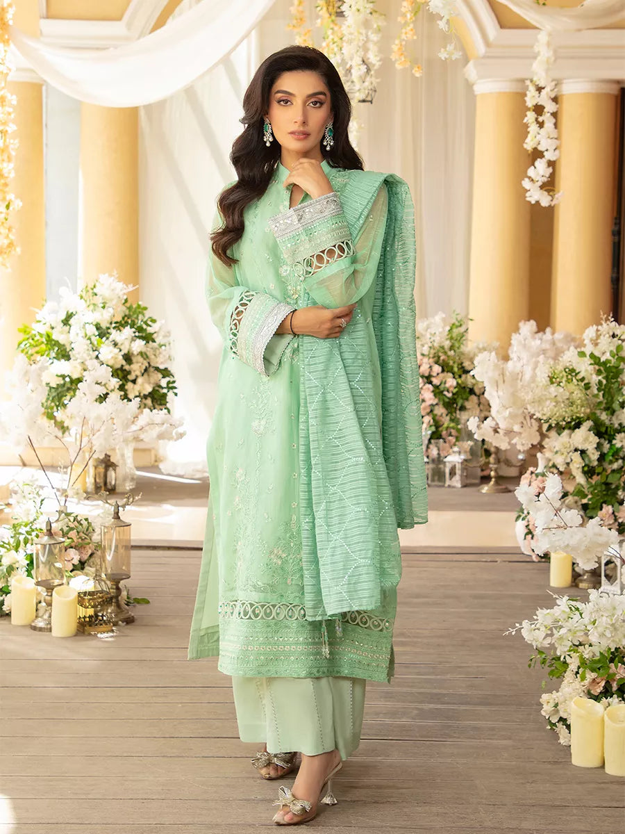 Jashn e Noor by Salitex Unstitched Embroidered 3 Piece Cotton Net SUNW7NO078 - Summer Collection