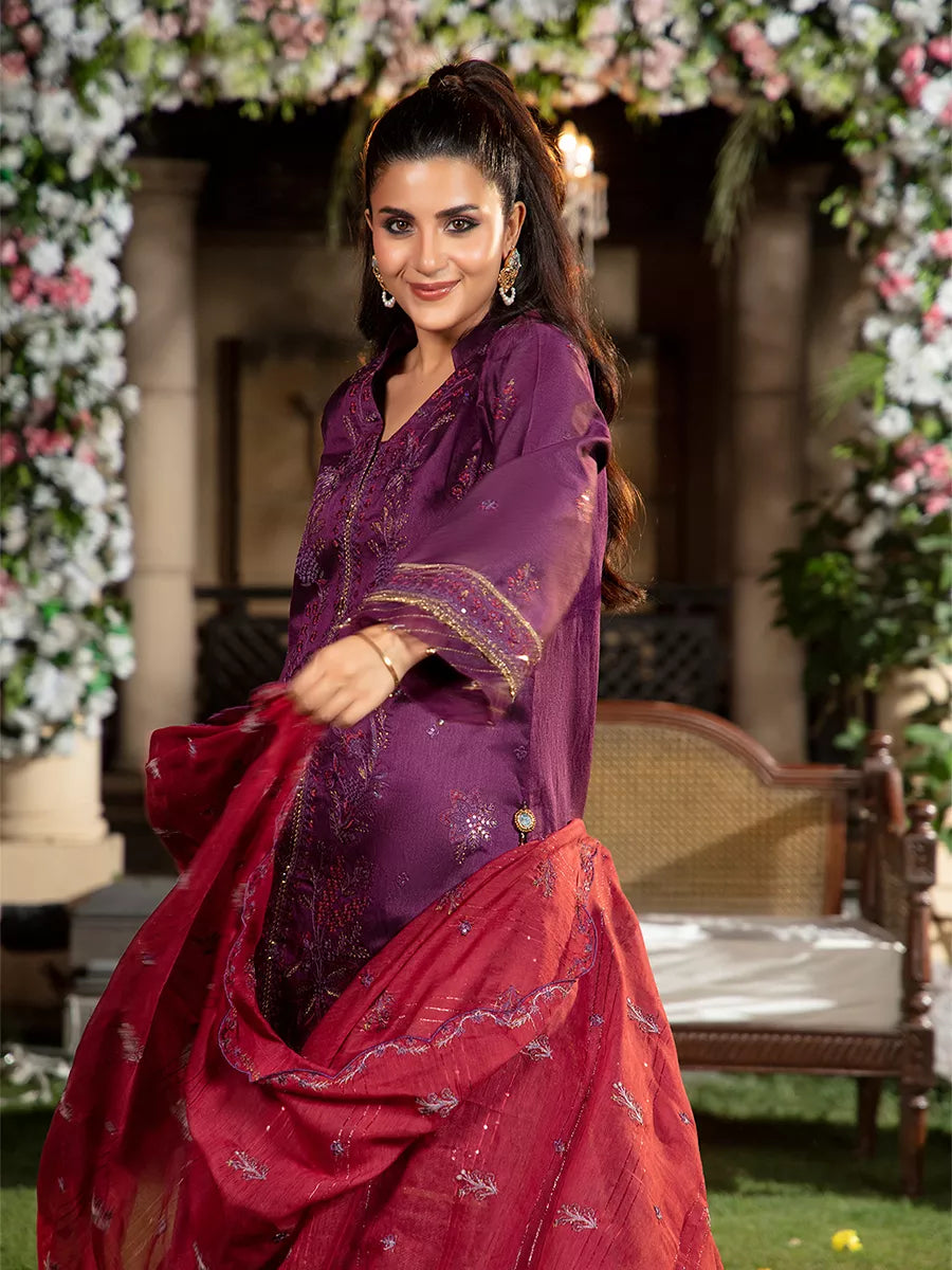 Jashn e Noor by Salitex Unstitched Embroidered 3 Piece Net SUNW7NO081 - Summer Collection