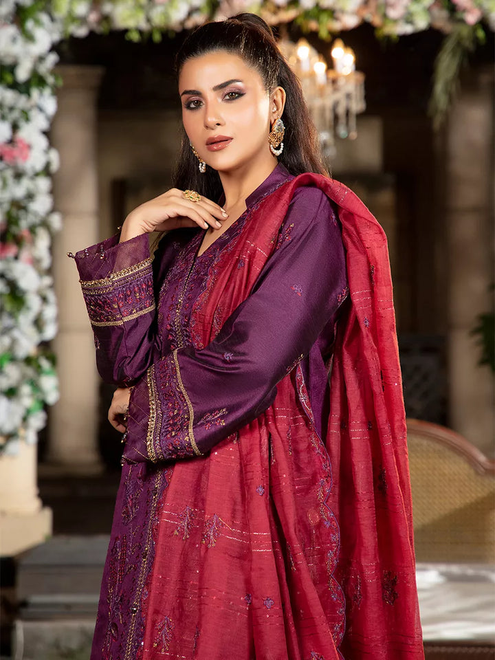 Jashn e Noor by Salitex Unstitched Embroidered 3 Piece Net SUNW7NO081 - Summer Collection
