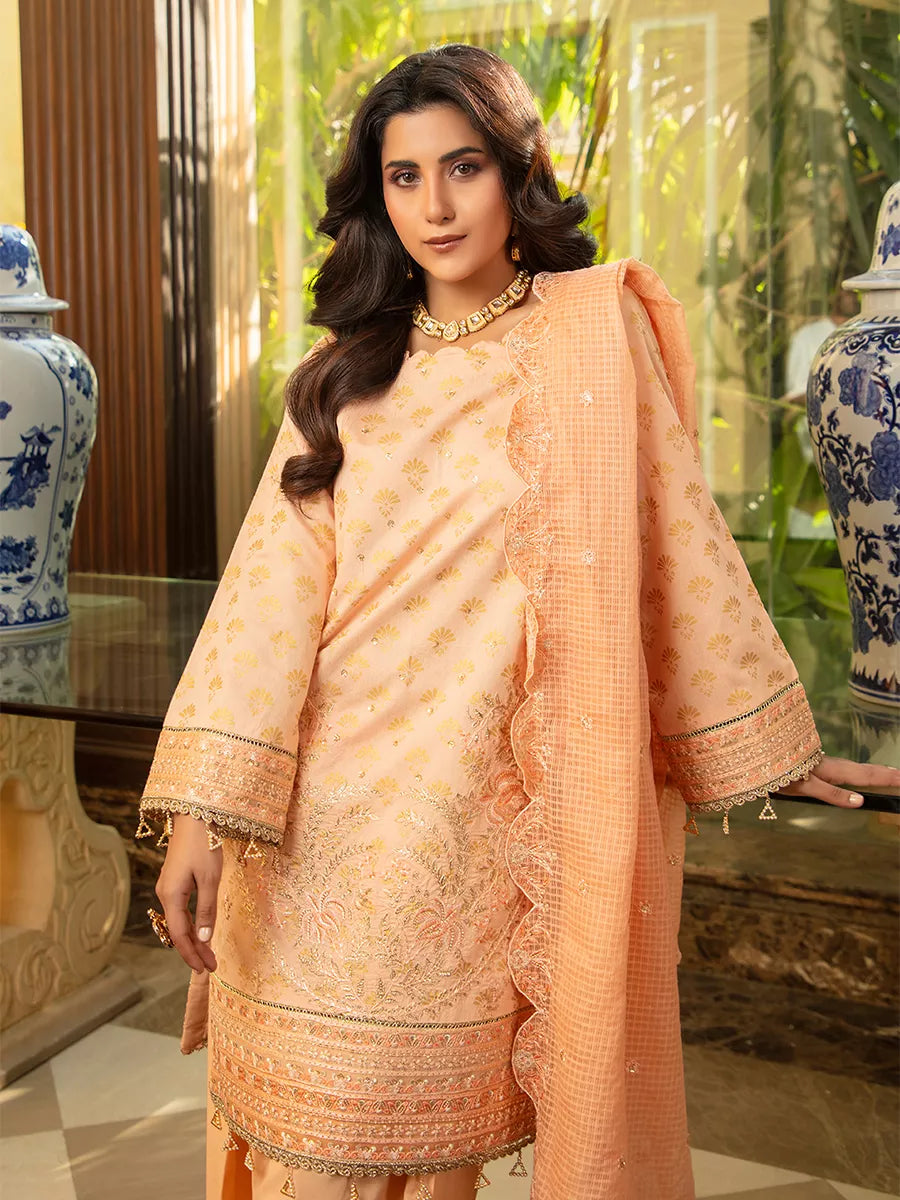 Jashn e Noor by Salitex Unstitched Embroidered 3 Piece Khaddi Net SUNW7NO094 - Summer Collection