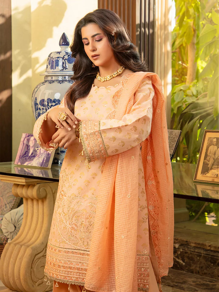 Jashn e Noor by Salitex Unstitched Embroidered 3 Piece Khaddi Net SUNW7NO094 - Summer Collection
