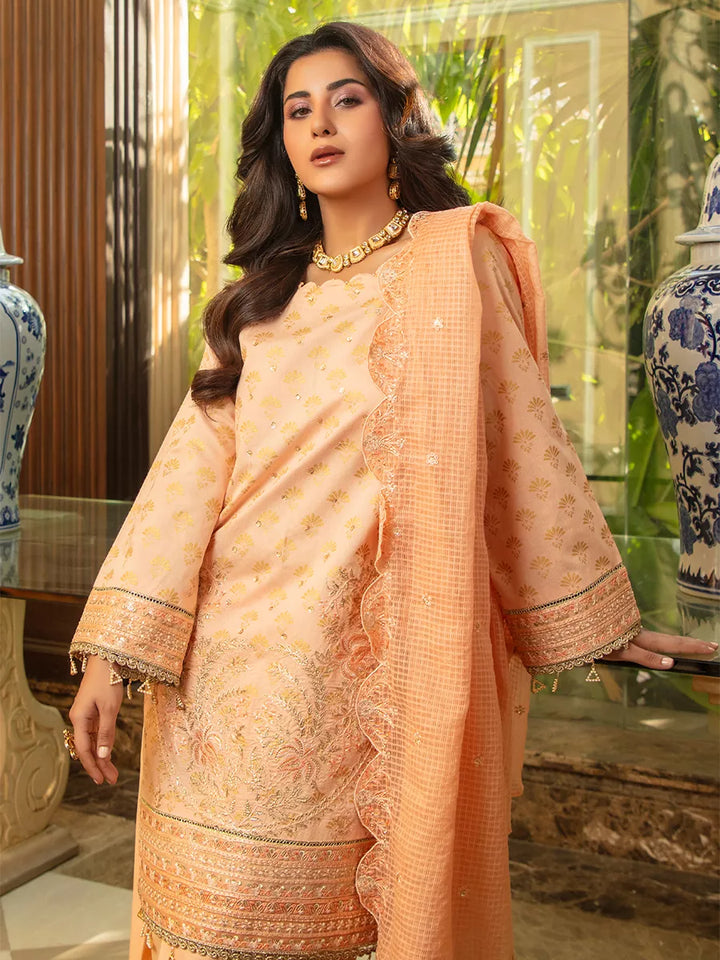 Jashn e Noor by Salitex Unstitched Embroidered 3 Piece Khaddi Net SUNW7NO094 - Summer Collection