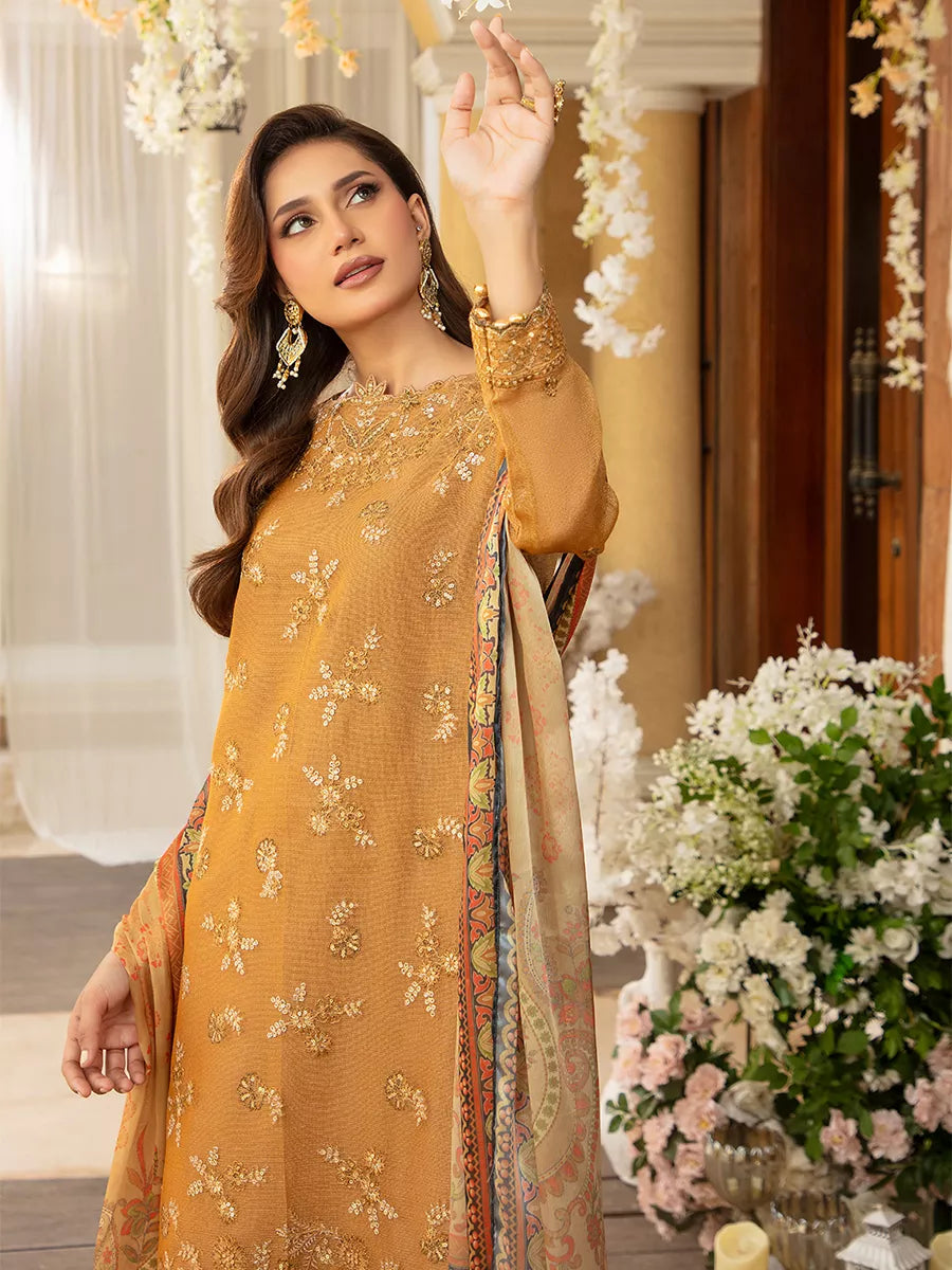 Jashn e Noor by Salitex Unstitched Embroidered 3 Piece Silk SUNW7JI087 - Summer Collection