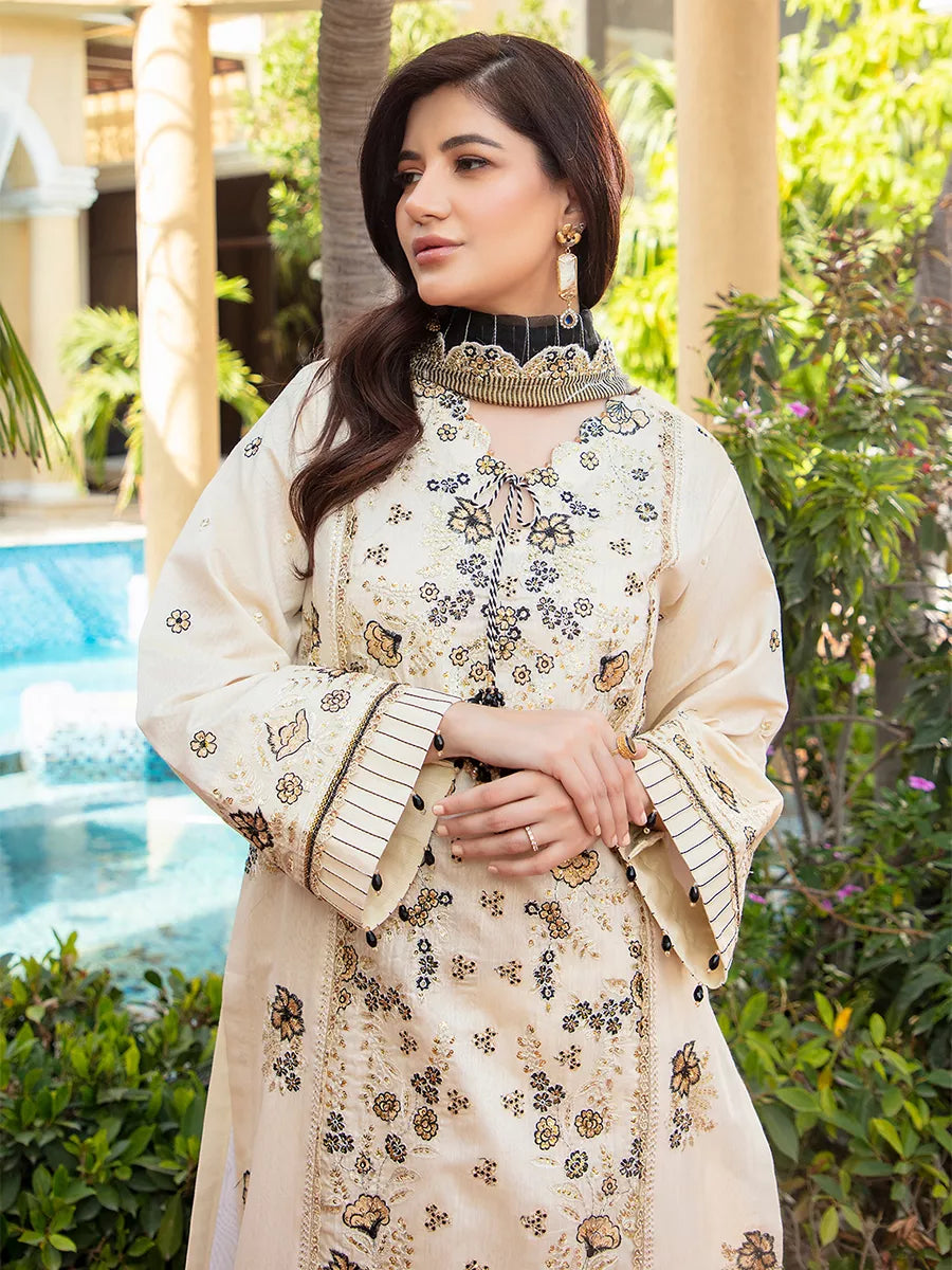 Jashn e Noor by Salitex Unstitched Embroidered 3 Piece Organza SUNW7NO089 - Summer Collection