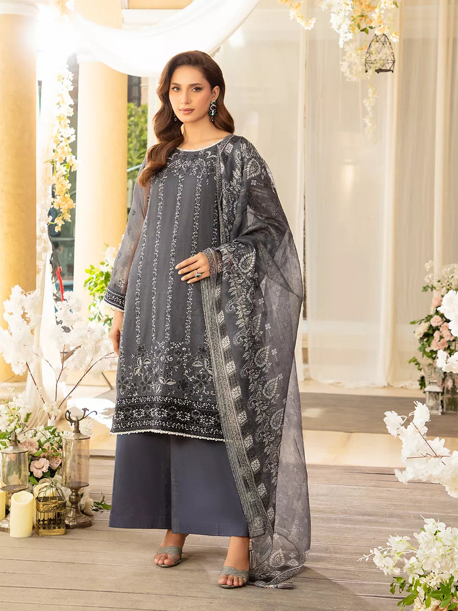Jashn e Noor by Salitex Unstitched Embroidered 3 Piece Silk SUNW7JI093 - Summer Collection