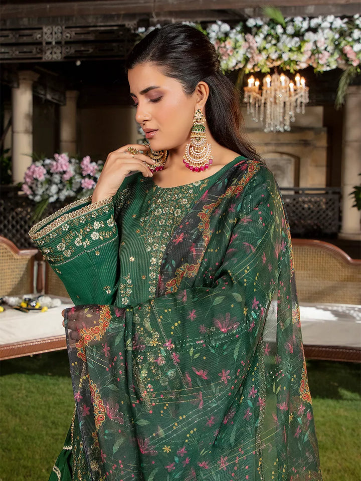 Jashn e Noor by Salitex Unstitched Embroidered 3 Piece Raw Silk SUNW7JI079 - Summer Collection