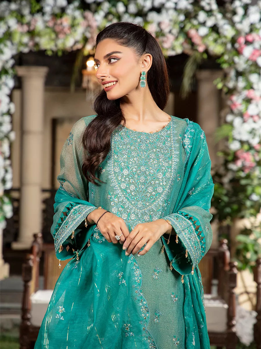 Jashn e Noor by Salitex Unstitched Embroidered 3 Piece Raw Silk SUNW7NO092 - Summer Collection