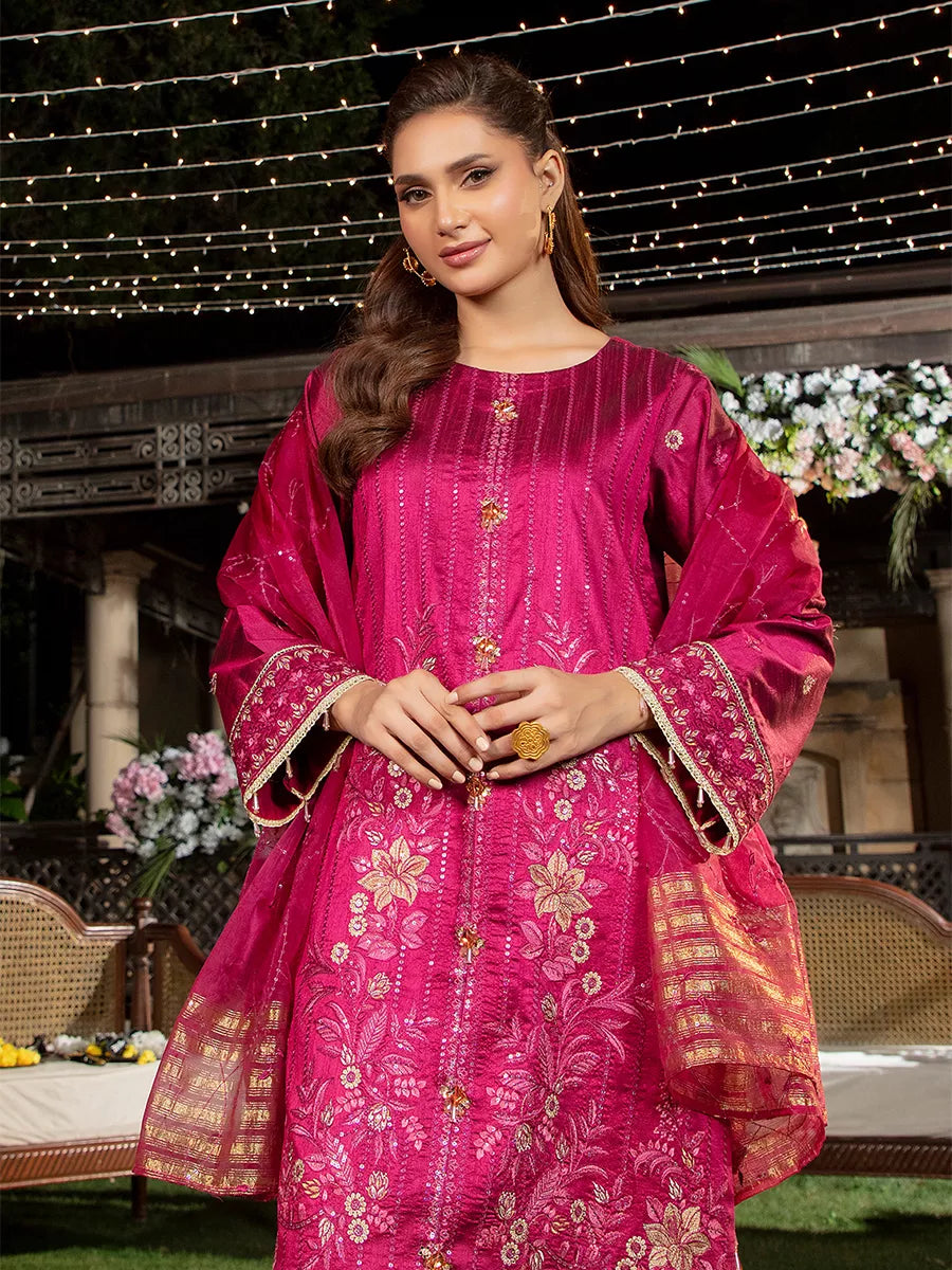 Jashn e Noor by Salitex Unstitched Embroidered 3 Piece Cotton Silk SUNW7NO079 - Summer Collection