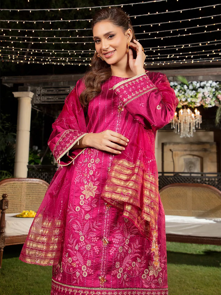 Jashn e Noor by Salitex Unstitched Embroidered 3 Piece Cotton Silk SUNW7NO079 - Summer Collection