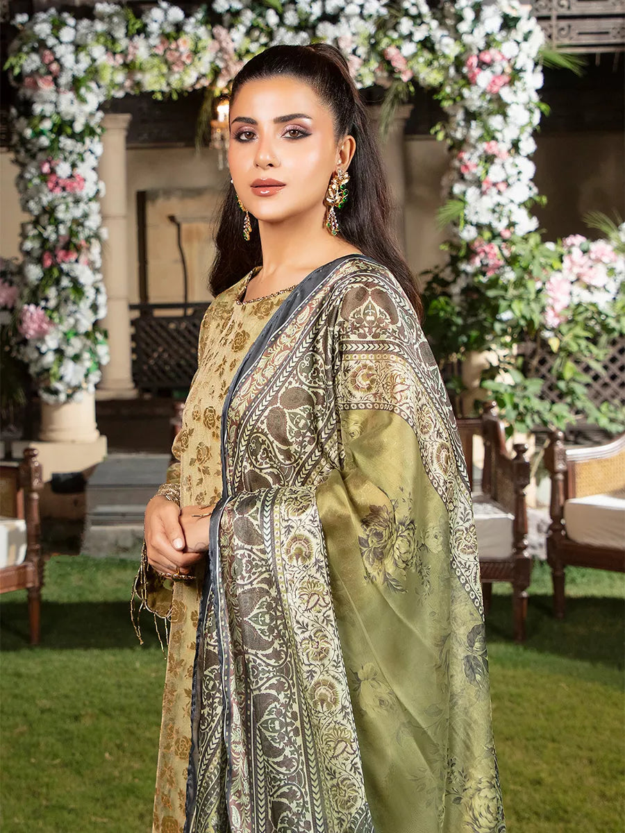 Jashn e Noor by Salitex Unstitched Embroidered 3 Piece Cotton Net SUNW7JI089 - Summer Collection