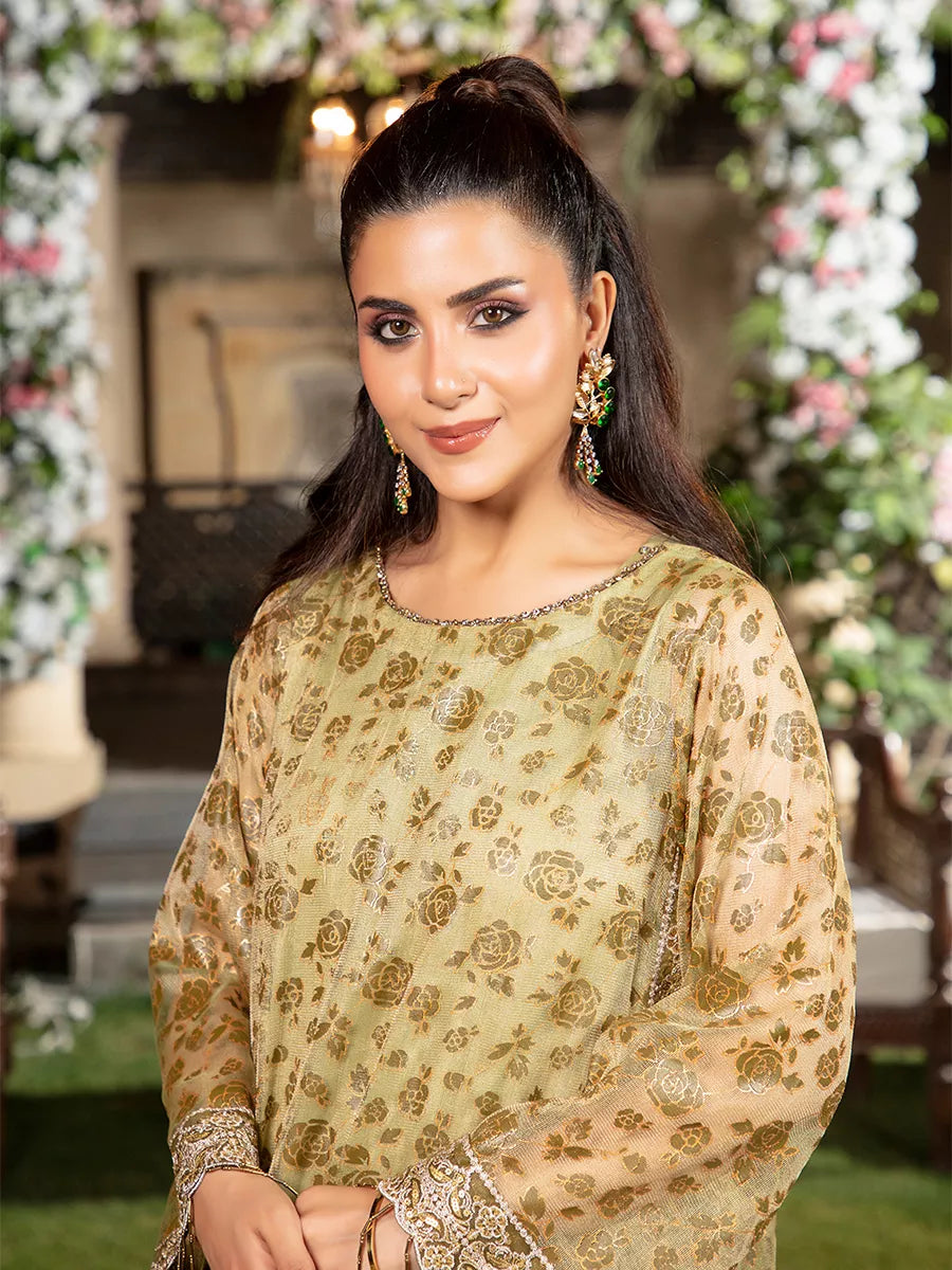 Jashn e Noor by Salitex Unstitched Embroidered 3 Piece Cotton Net SUNW7JI089 - Summer Collection