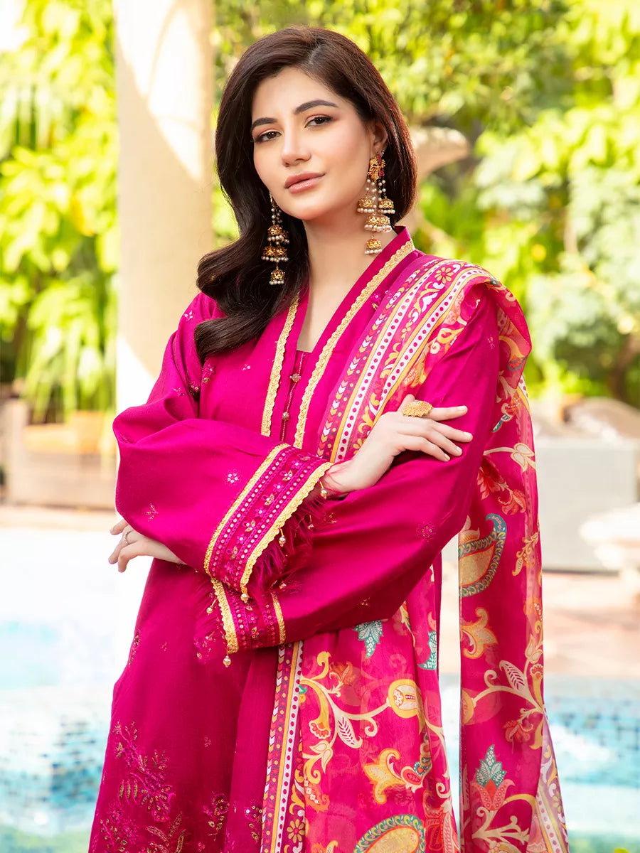 Jashn e Noor by Salitex Unstitched Embroidered 3 Piece Net SUNW7JI091 - Summer Collection
