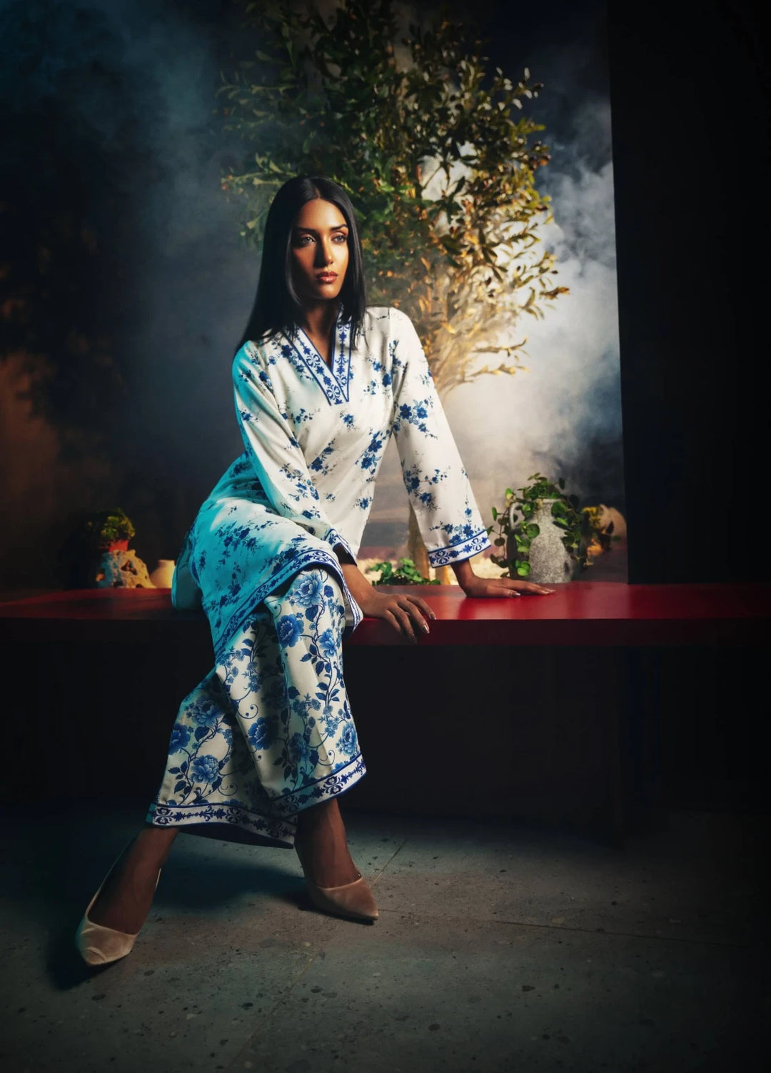 Ella Women RTW Embroidered Silk 2 Piece Suit Ceramic Path Eid Collection