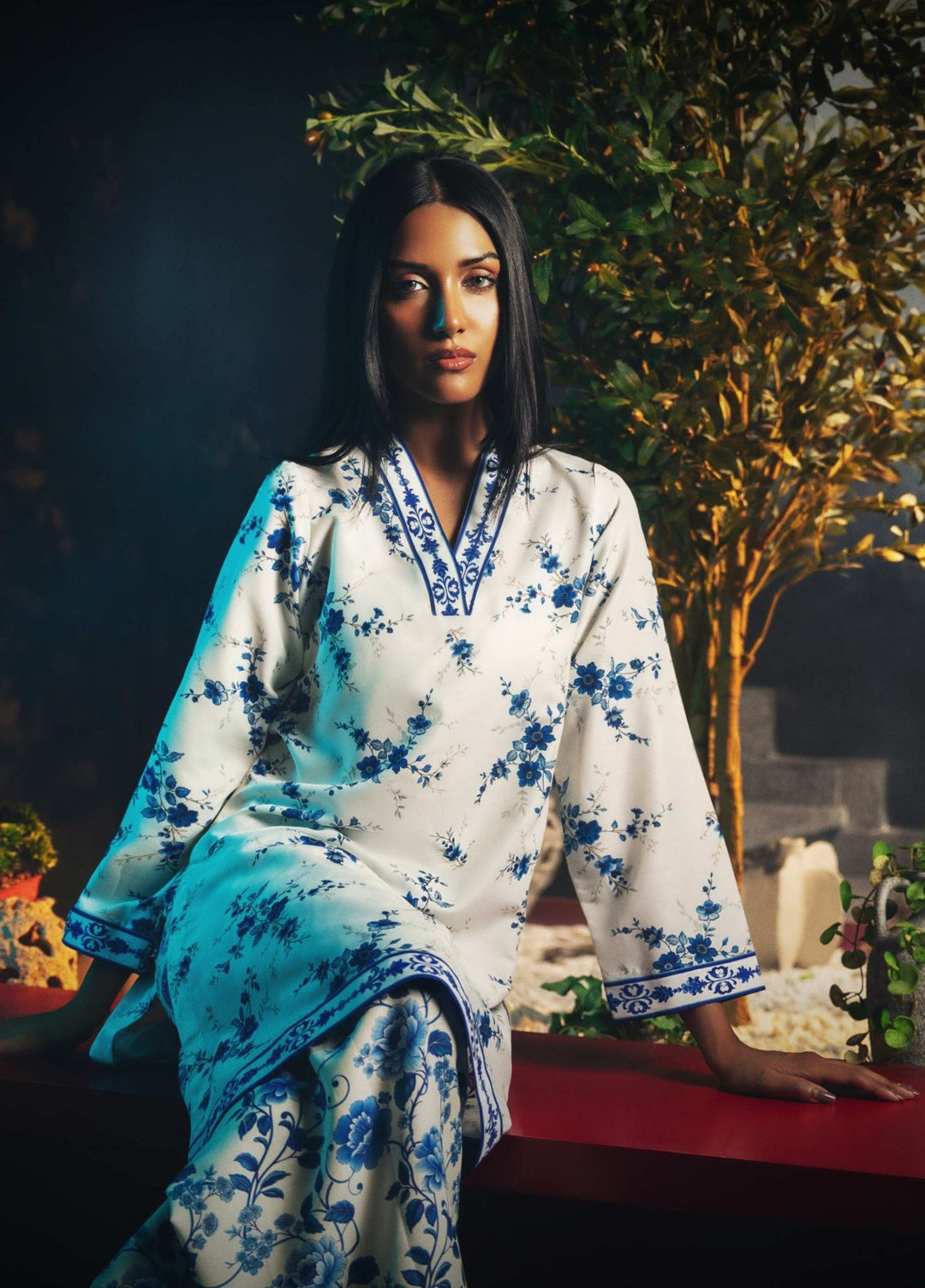 Ella Women RTW Embroidered Silk 2 Piece Suit Ceramic Path Eid Collection