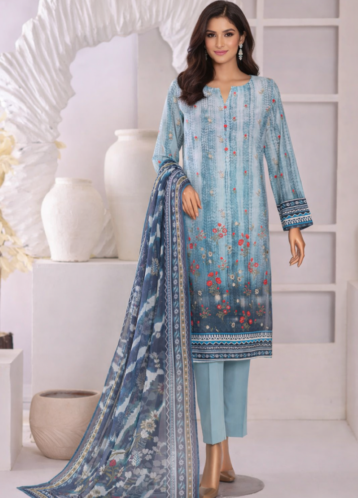 Platinum by HZ Textile Unstitched Printed Lawn 3 Piece Suit PPC-1205 - Casual Collection