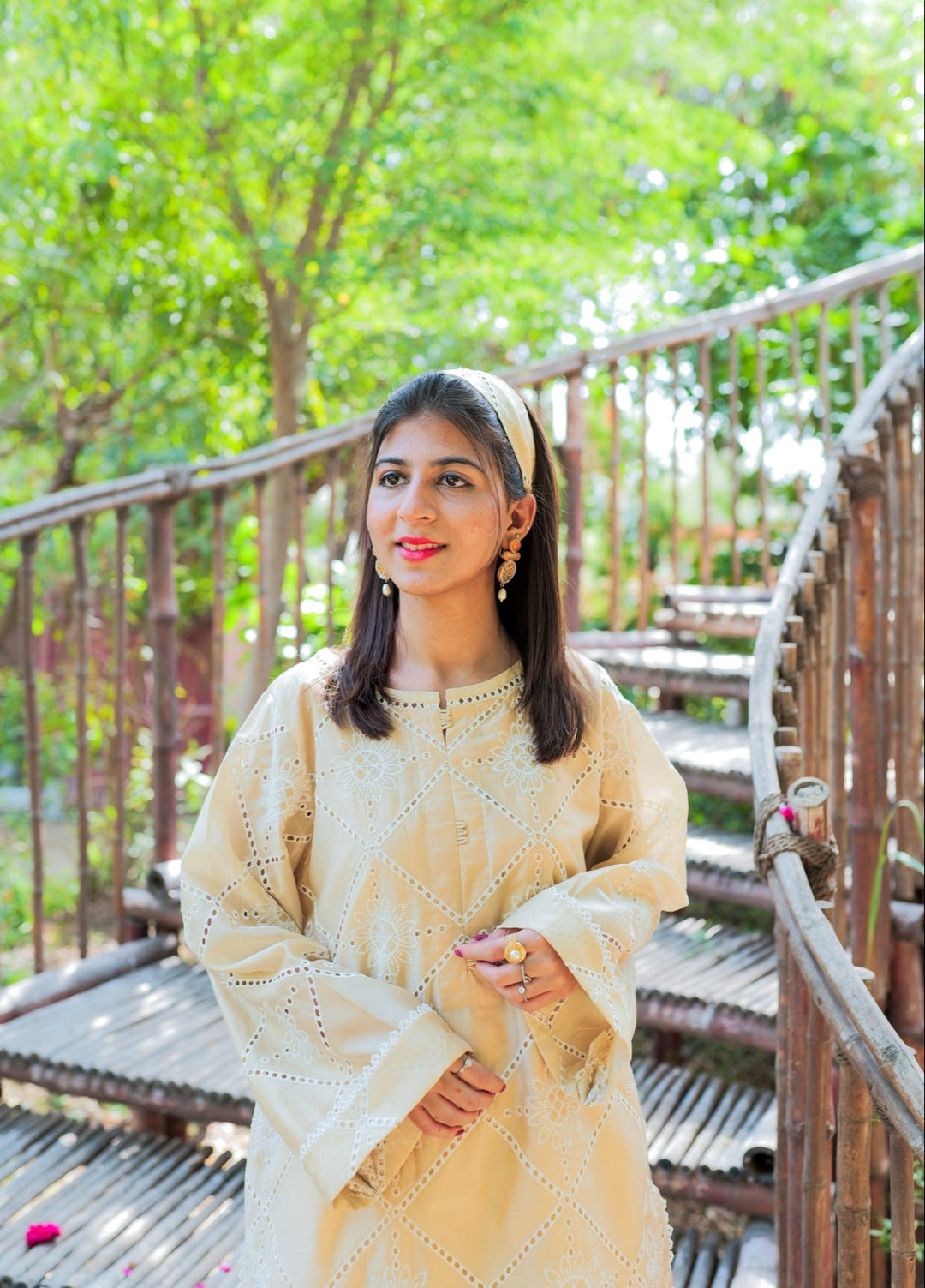 Lamha by Eman Butt RTW Embriodered Chikankari Cotton 2 Piece Mitti - Summer Collection