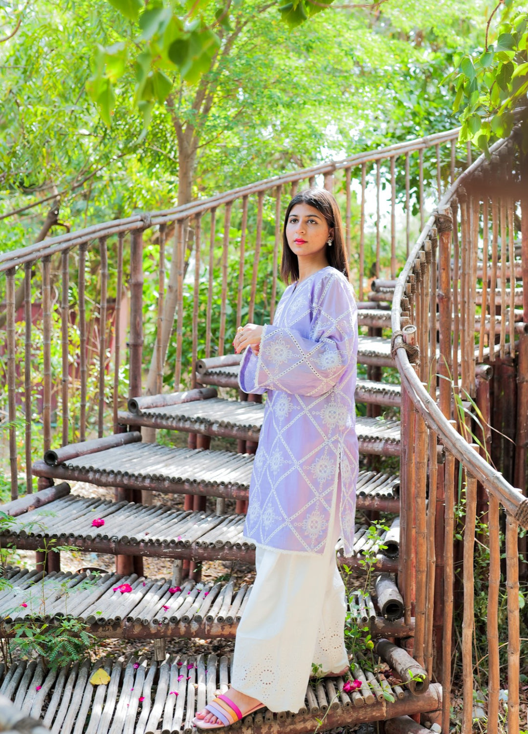 Lamha by Eman Butt RTW Embriodered Chikankari Cotton 2 Piece Badal - Summer Collection