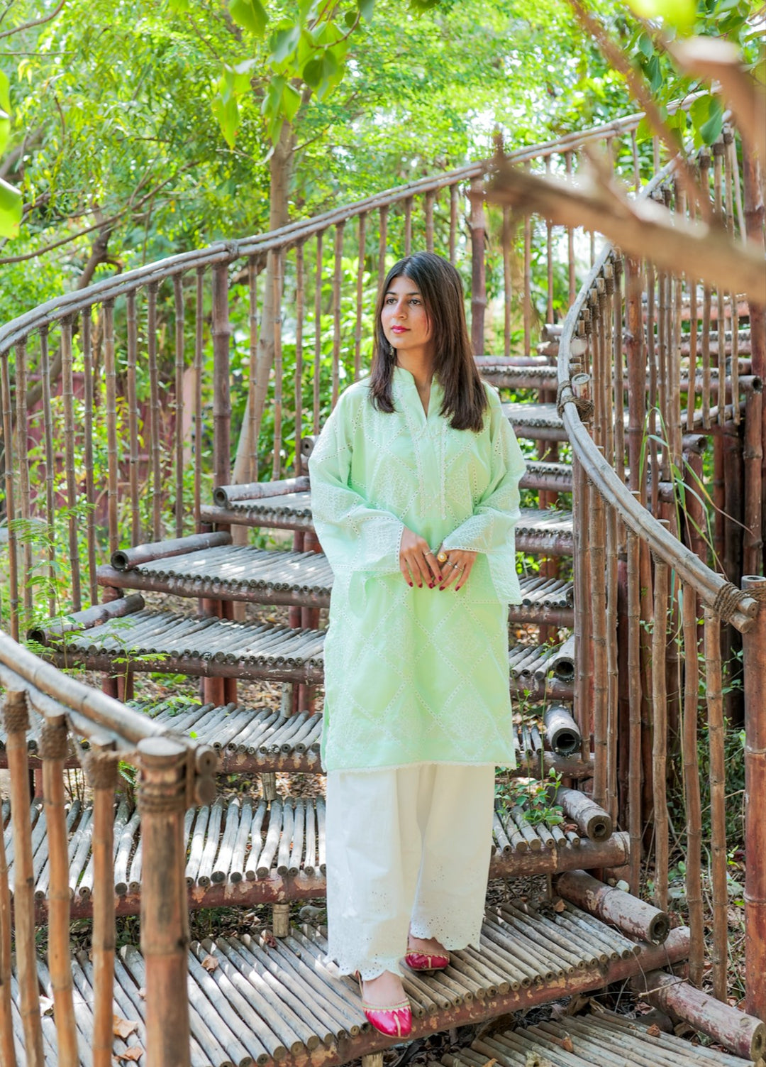 Lamha by Eman Butt RTW Embriodered Chikankari Cotton 2 Piece Roshni - Summer Collection