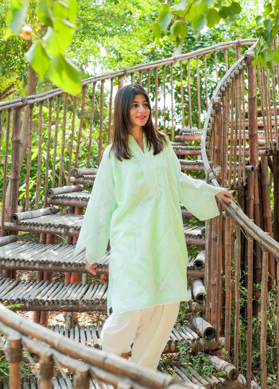 Lamha by Eman Butt RTW Embriodered Chikankari Cotton 2 Piece Roshni - Summer Collection